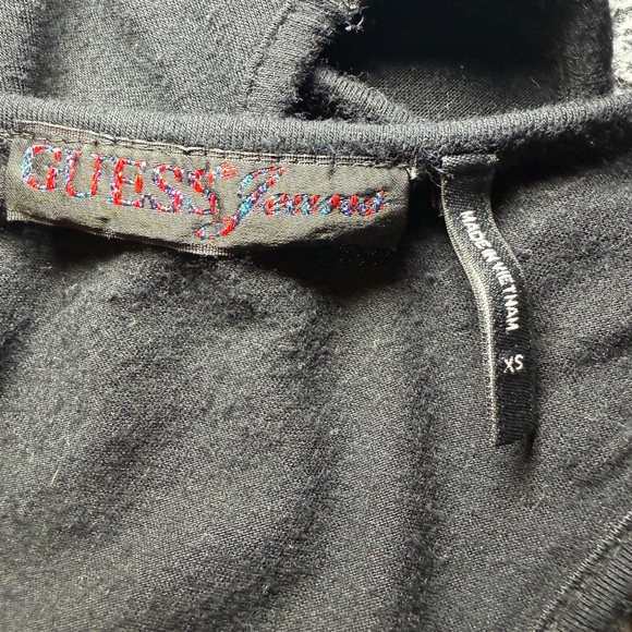 Guess Jeans Black Smocked Babydoll Tank Top Y2K - Picture 5 of 5